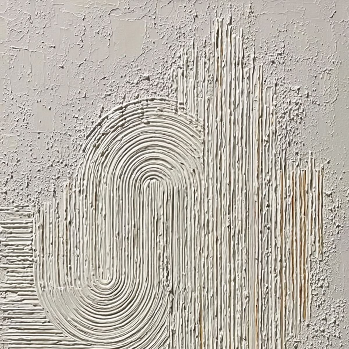Echoes in Silence: Textured White Abstract Wabi Sabi Wall Art