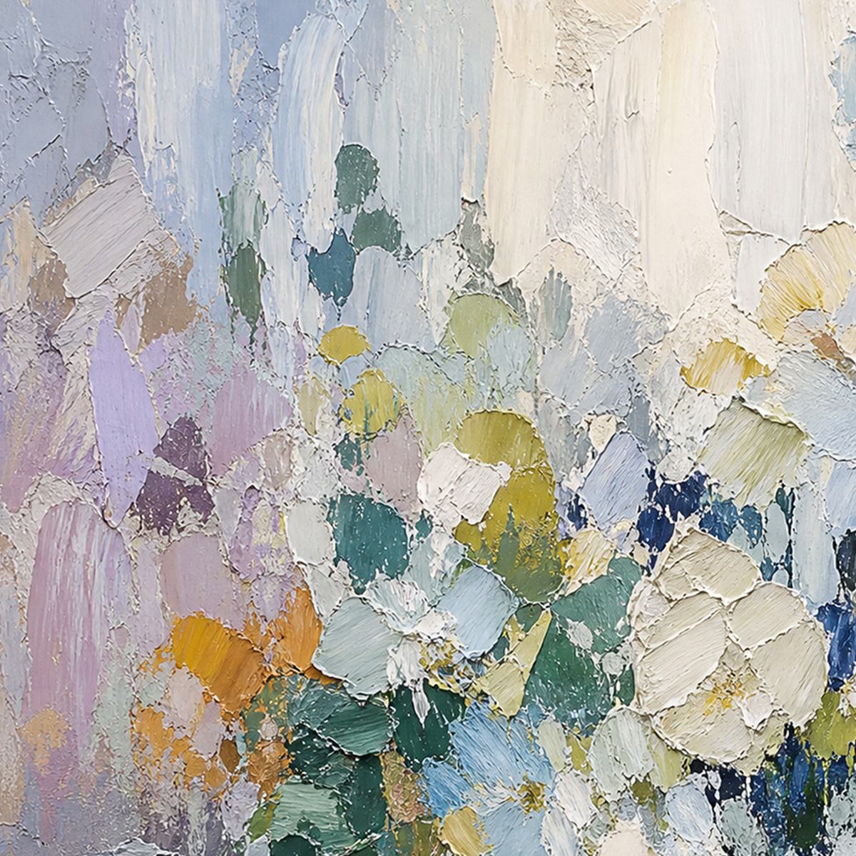 Ethereal Bloom Abstract Floral Textured Oil Painting for Walls