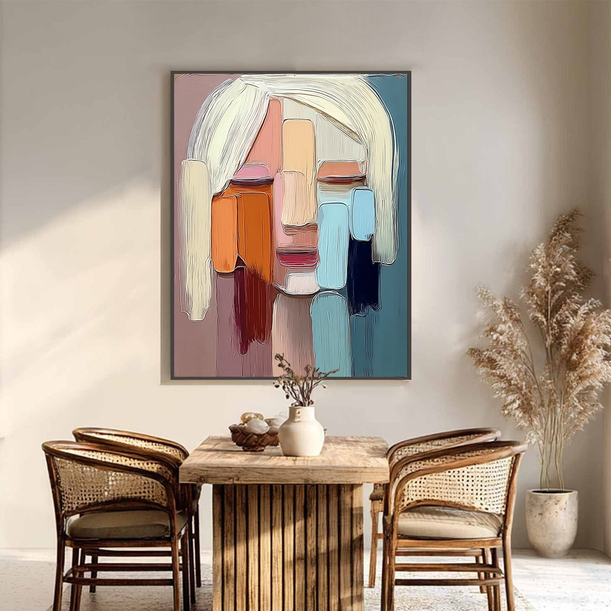 FACETS: Expressive Abstract Portrait Impasto Oil Painting
