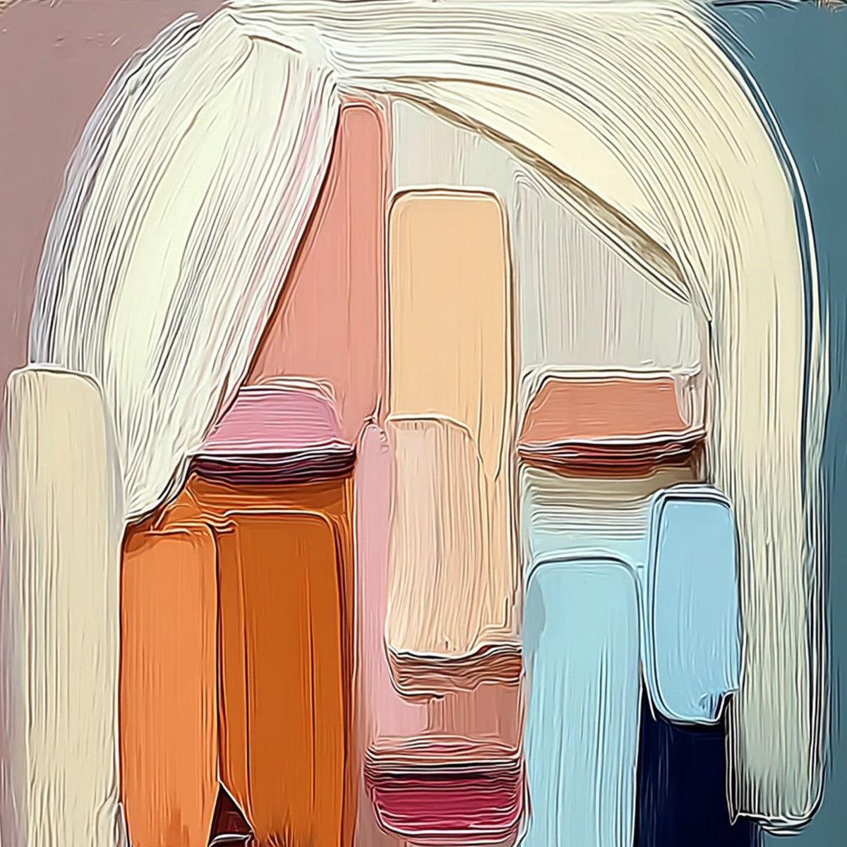 FACETS: Expressive Abstract Portrait Impasto Oil Painting