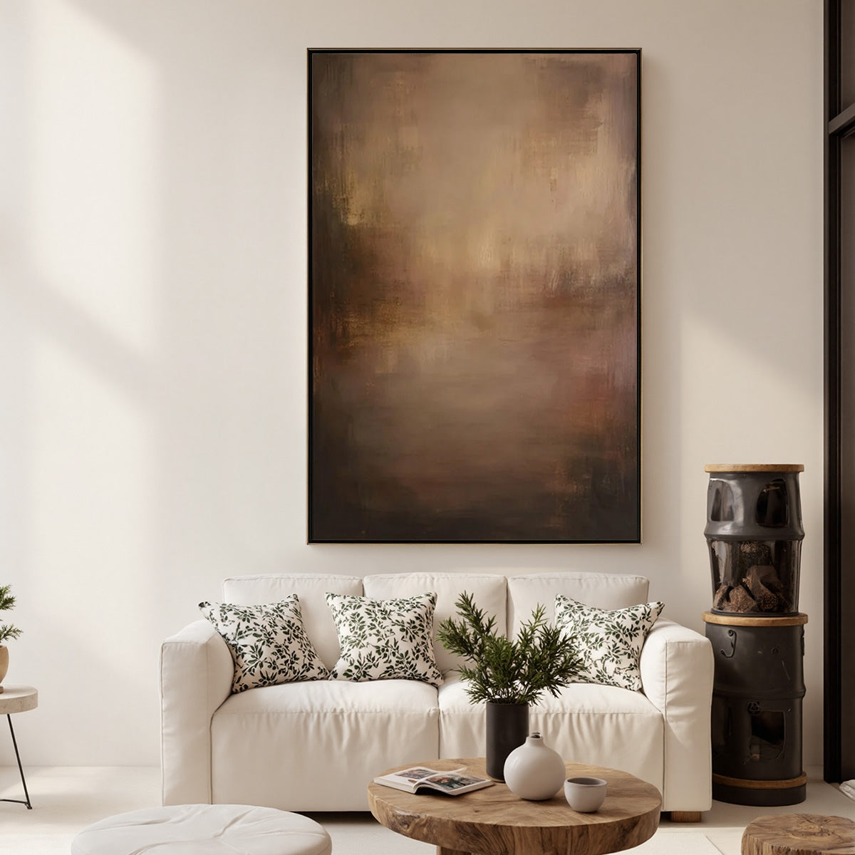 FADING EMBER: Wabi Sabi Abstract Art for Sophisticated Spaces