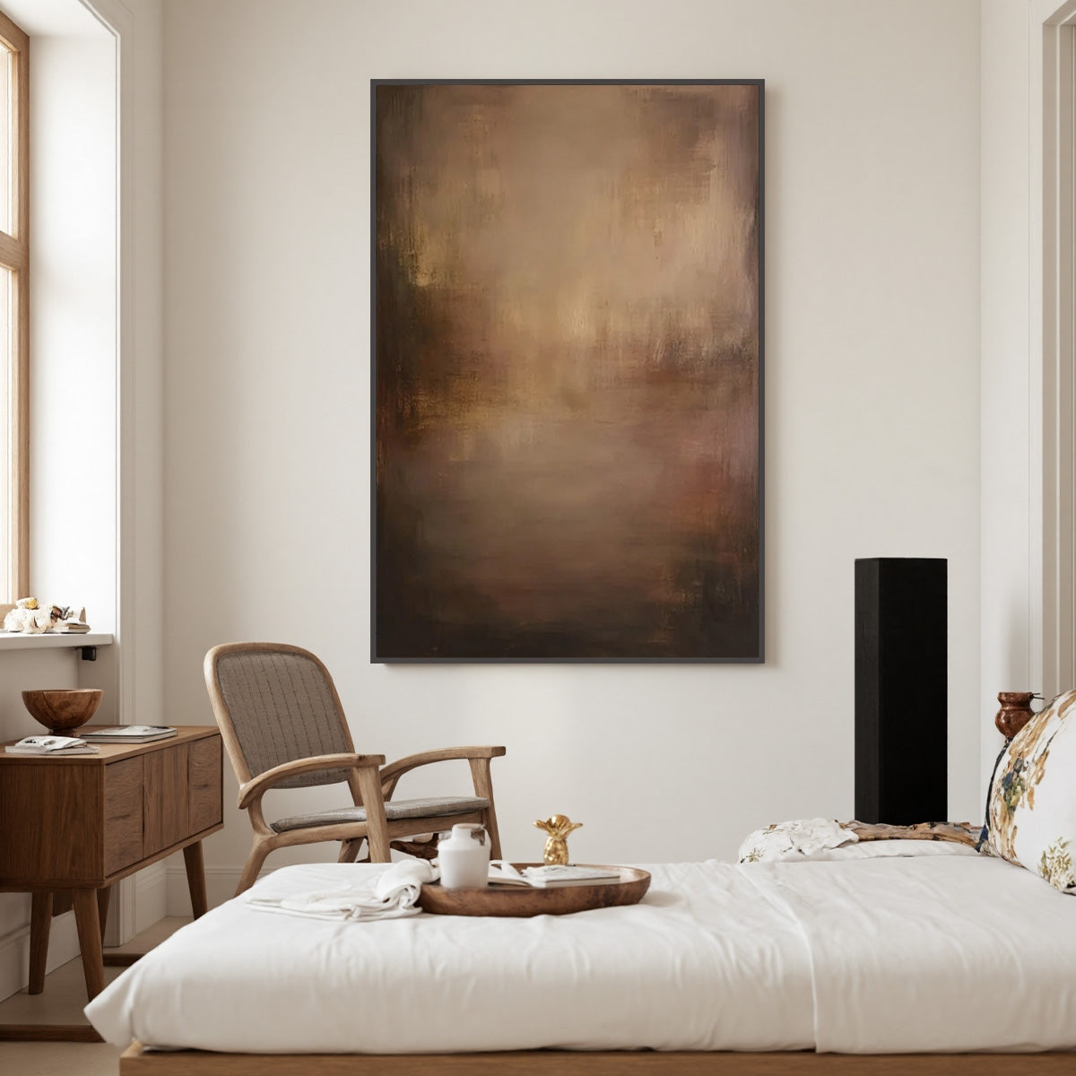 FADING EMBER: Wabi Sabi Abstract Art for Sophisticated Spaces