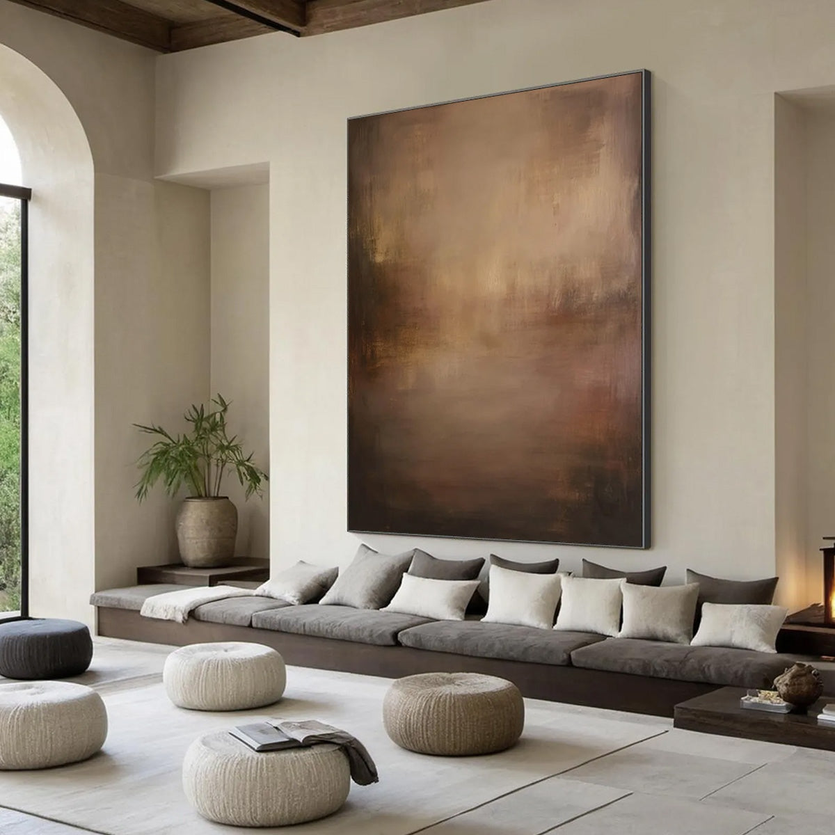 FADING EMBER: Wabi Sabi Abstract Art for Sophisticated Spaces