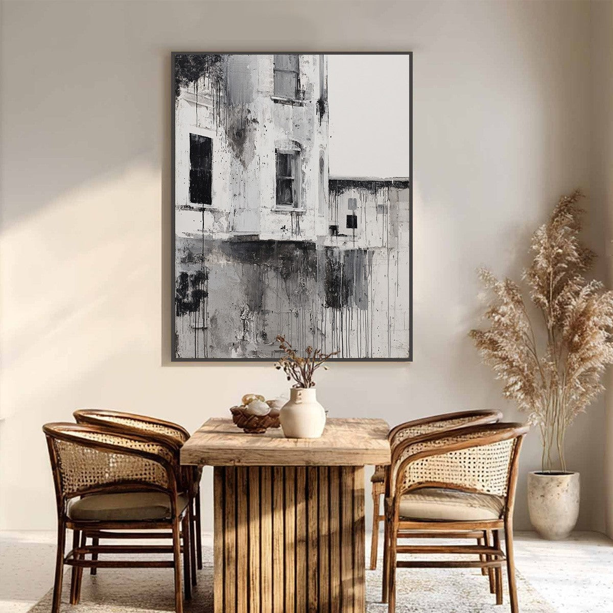 FADING FACADE: Monochromatic Abstract Architecture Painting