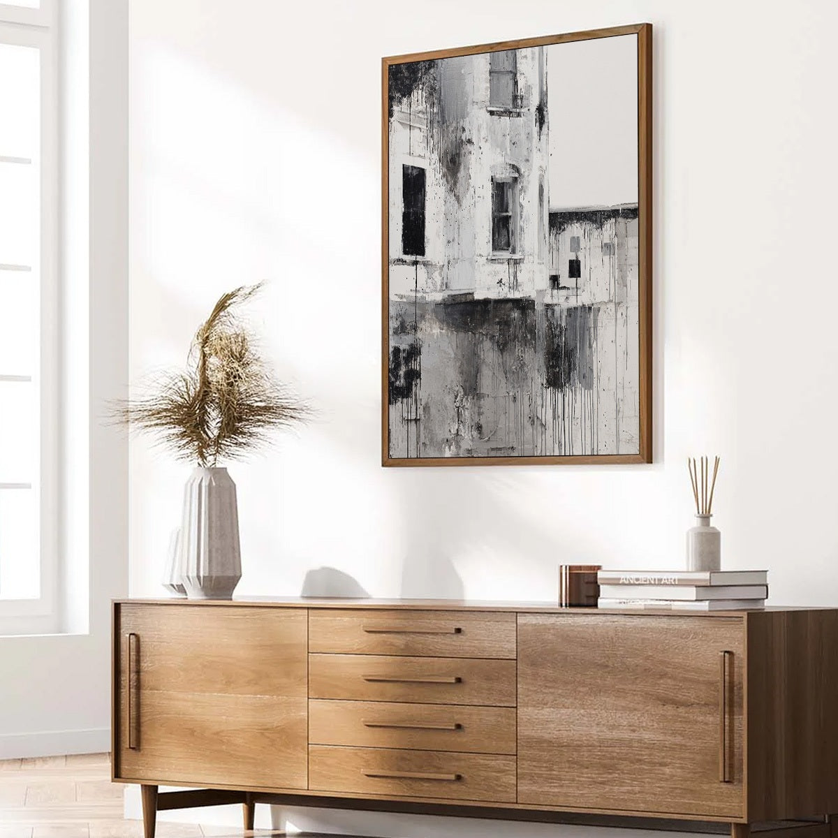 FADING FACADE: Monochromatic Abstract Architecture Painting