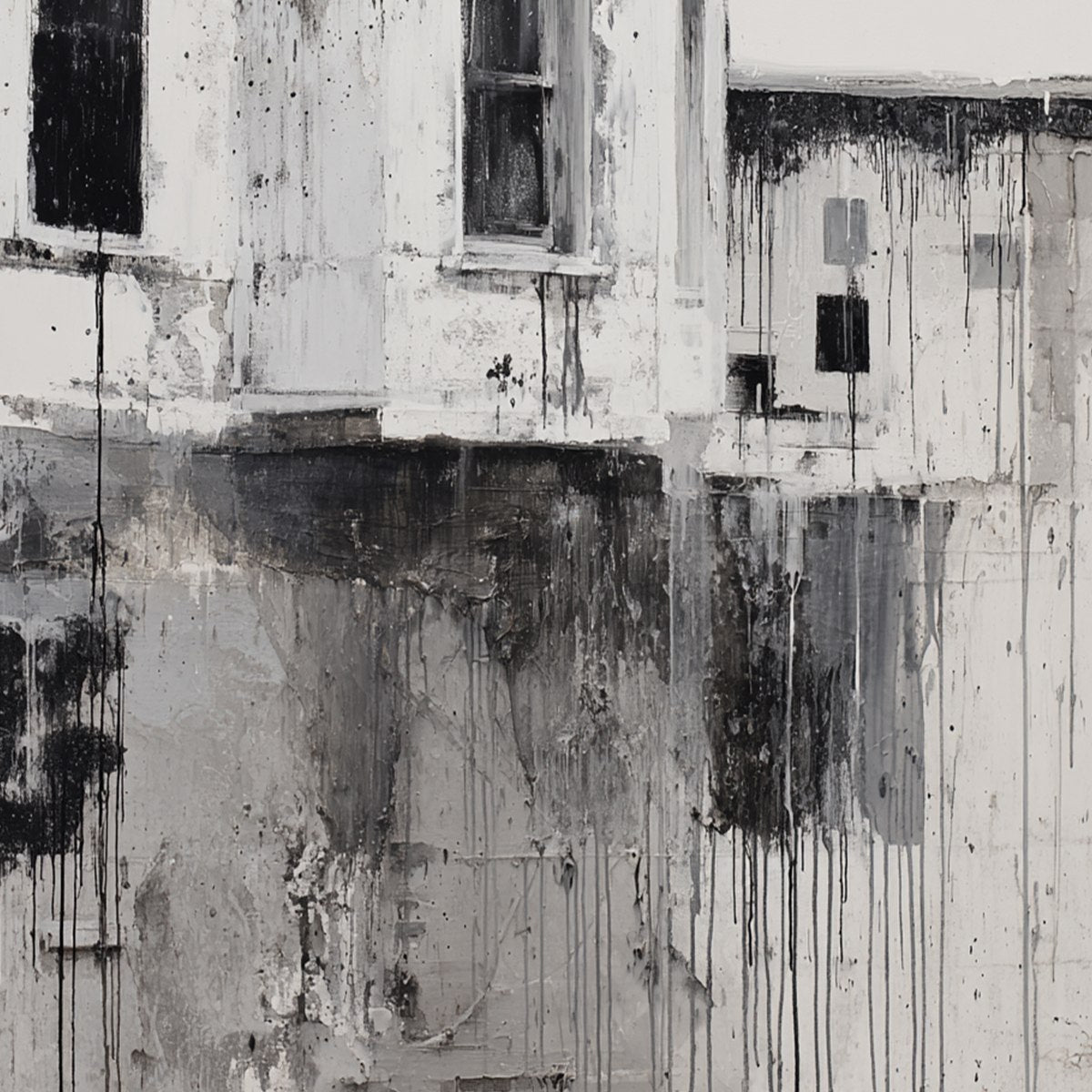 FADING FACADE: Monochromatic Abstract Architecture Painting
