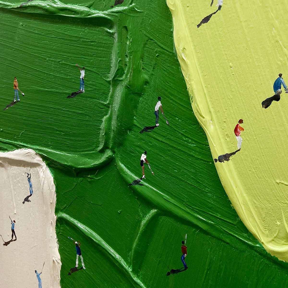 FAIRWAY DANCE: Textured Impasto Golf Scene Painting