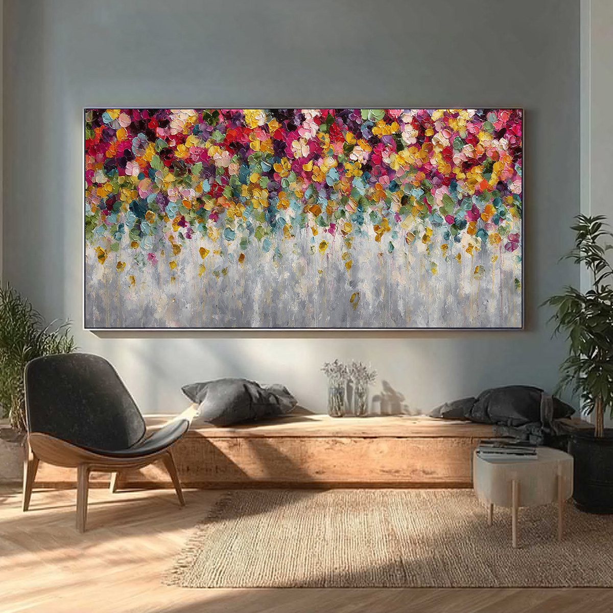 FESTIVAL: Colorful Abstract Floral Impasto Painting