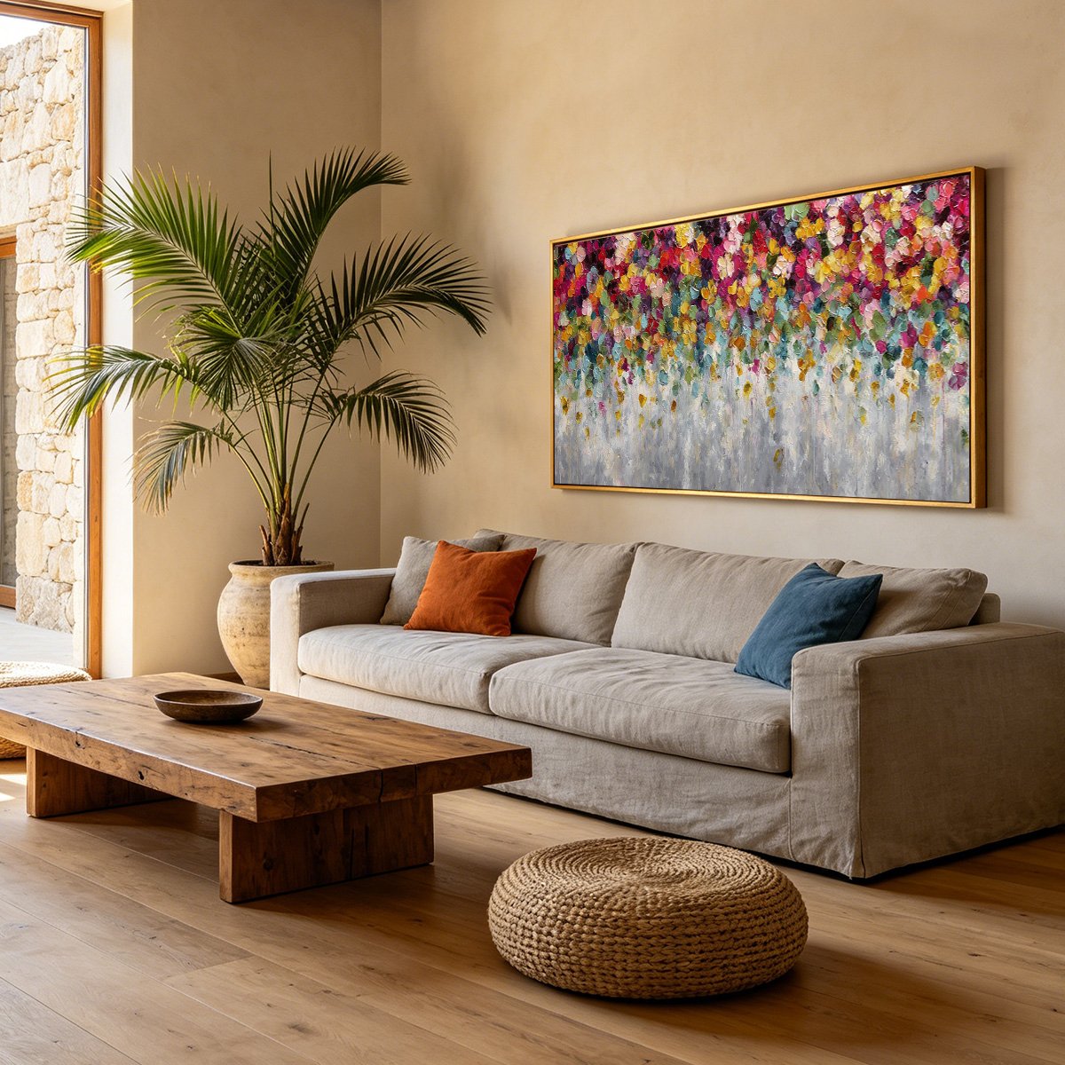 FESTIVAL: Colorful Abstract Floral Impasto Painting