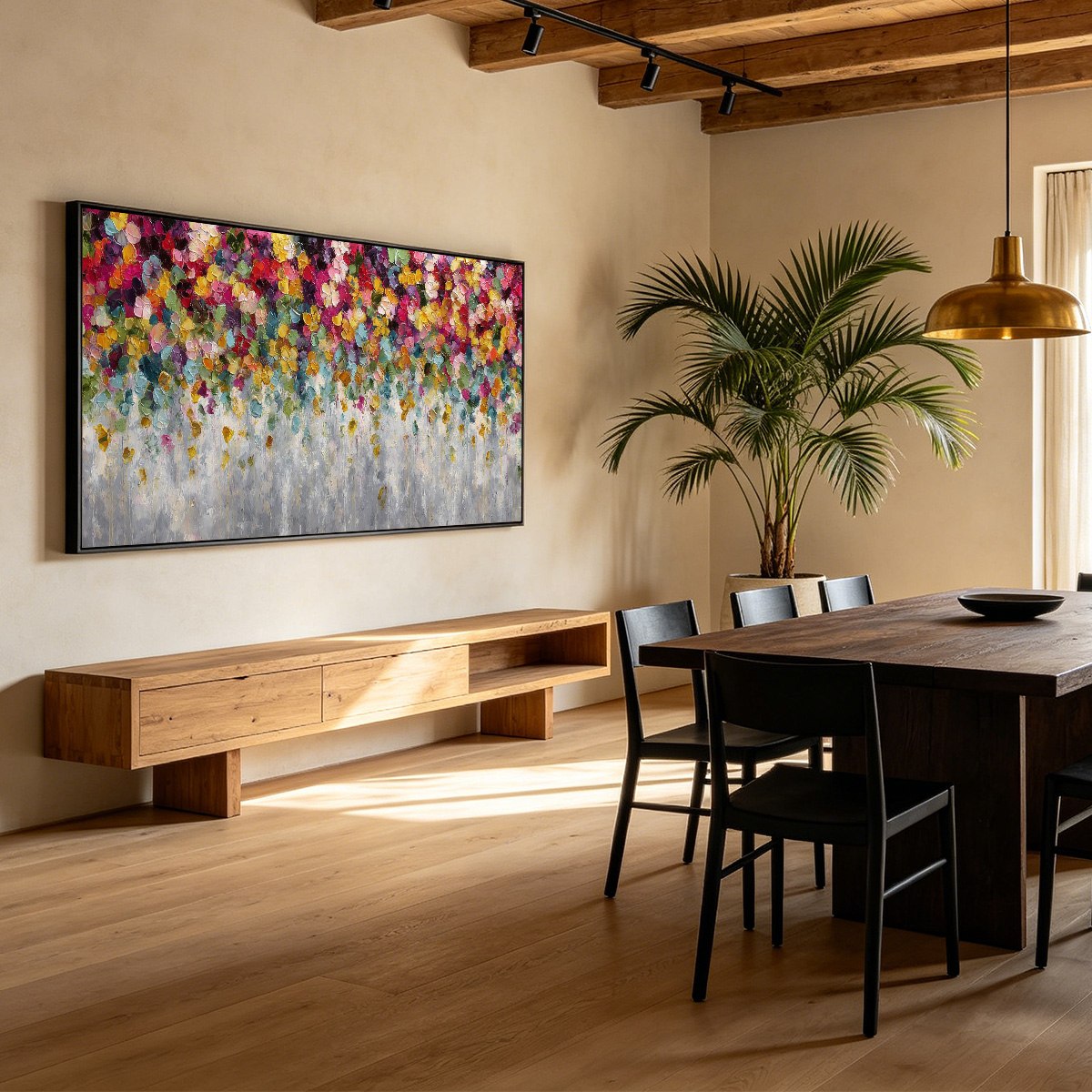 FESTIVAL: Colorful Abstract Floral Impasto Painting