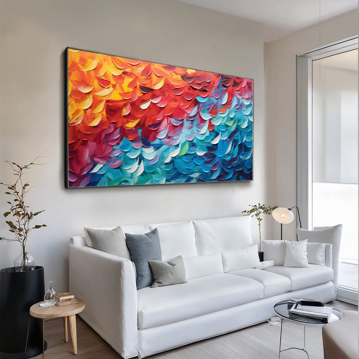 FIERY DANCE: Textured Abstract Oil Painting