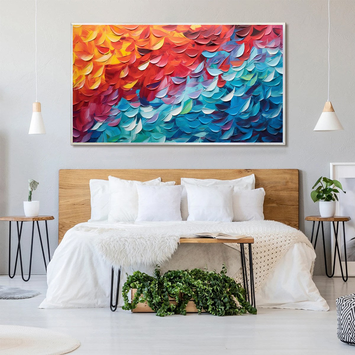 FIERY DANCE: Textured Abstract Oil Painting