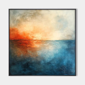 Abstract Ocean Sunset Oil Painting