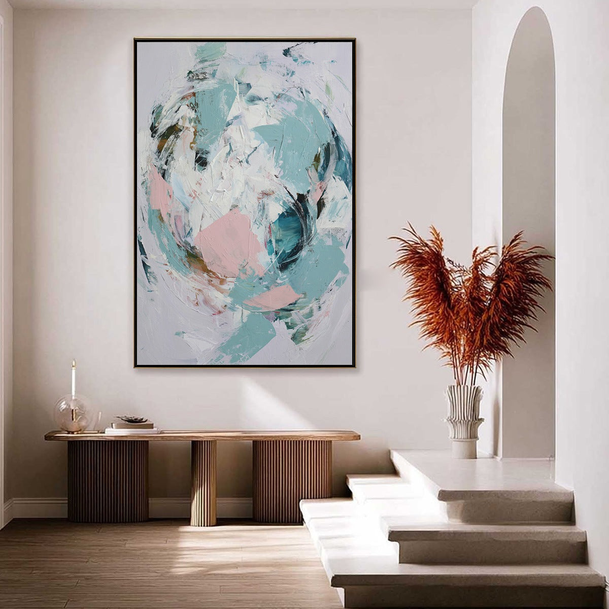 FIRST BLUSH: Textured Modern Abstract Painting