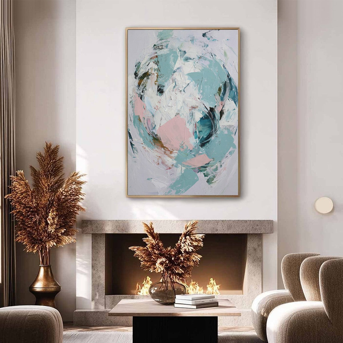 FIRST BLUSH: Textured Modern Abstract Painting