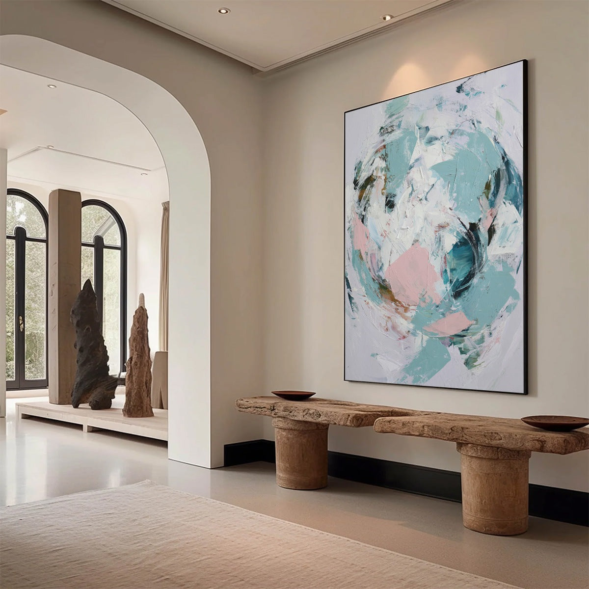 FIRST BLUSH: Textured Modern Abstract Painting