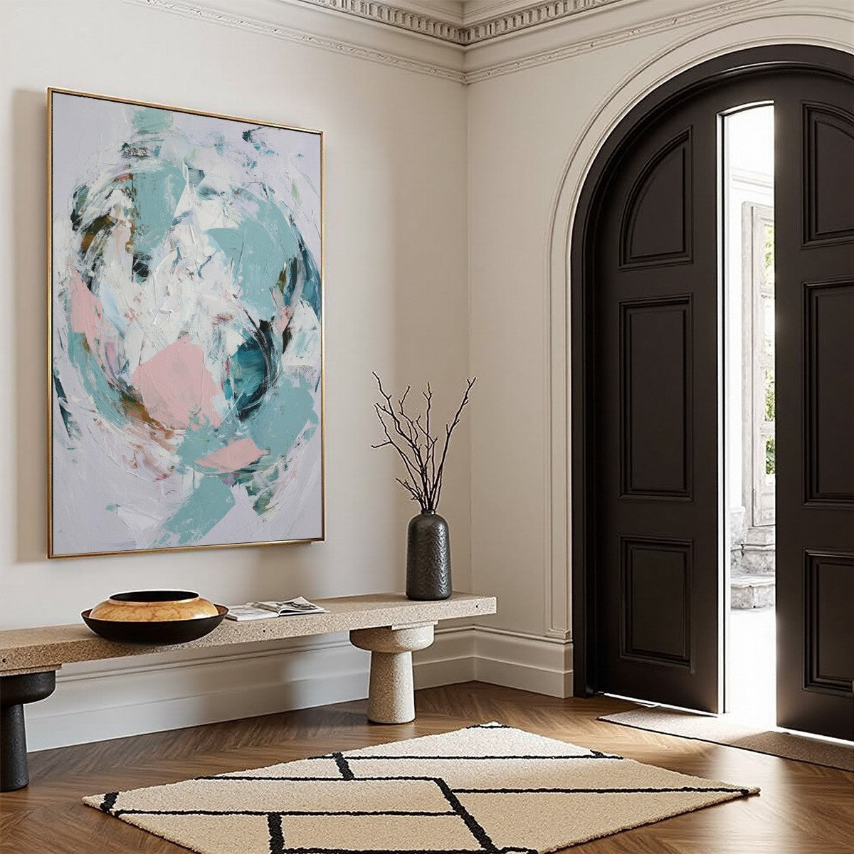 FIRST BLUSH: Textured Modern Abstract Painting