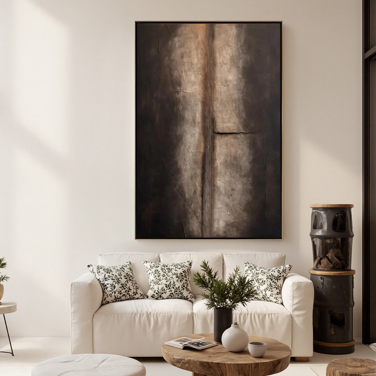 FISSURE: Large Textured Wabi Sabi Abstract Painting in Earth Tones