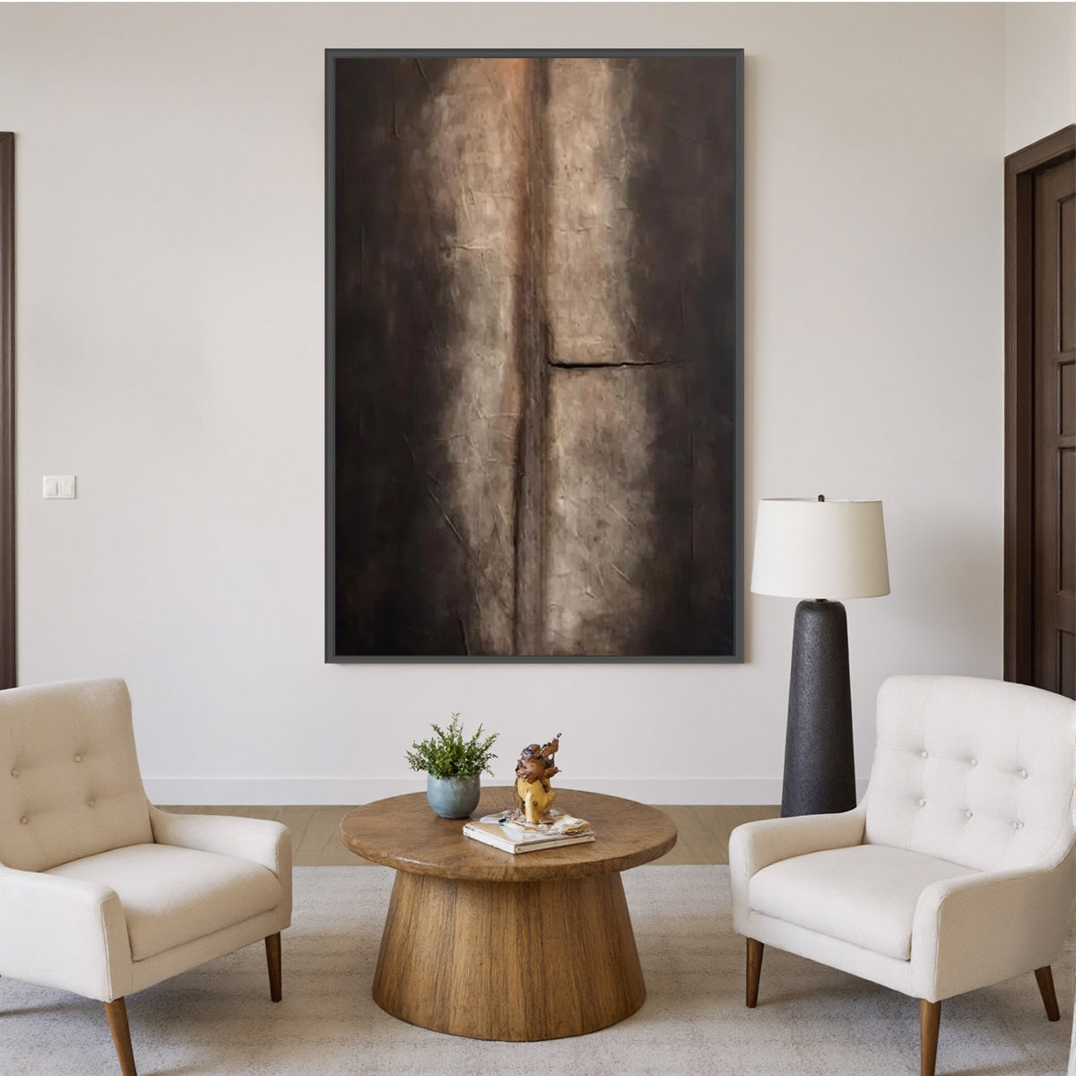FISSURE: Large Textured Wabi Sabi Abstract Painting in Earth Tones