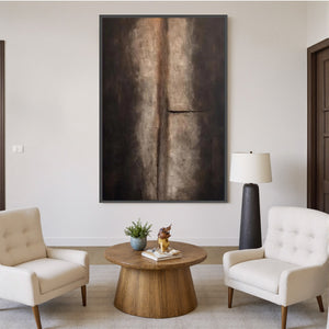 FISSURE: Large Textured Wabi Sabi Abstract Painting in Earth Tones
