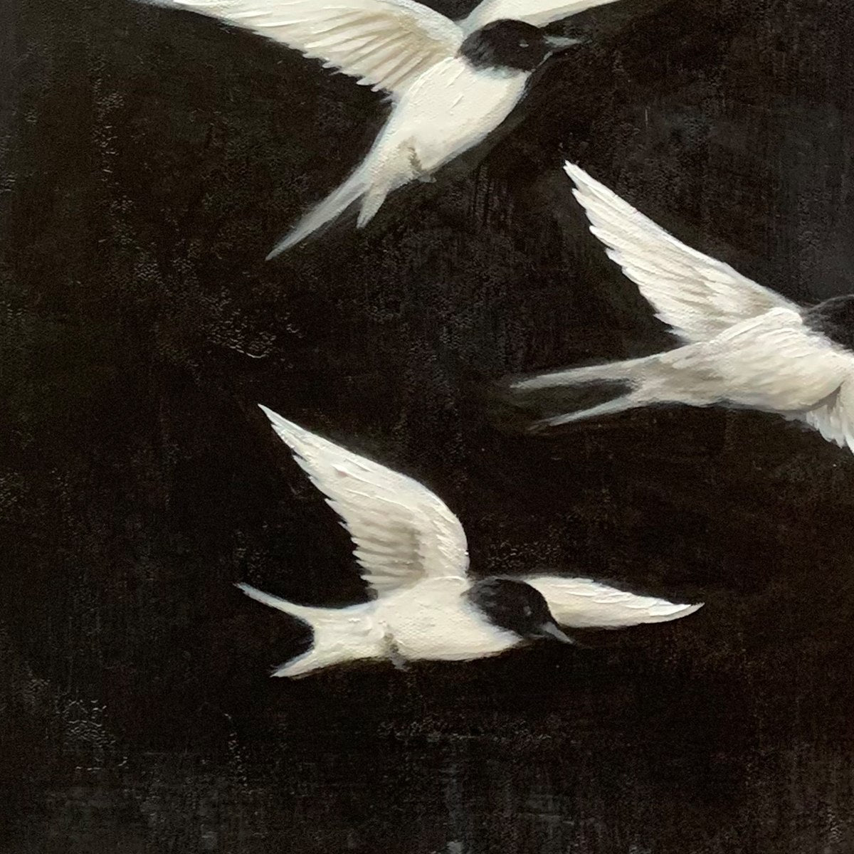 FLIGHT: Minimalist Birds in Flight Oil Painting