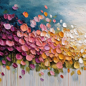 FLORAL CONFETTI: Vibrant Textured Palette Knife Floral Landscape Painting
