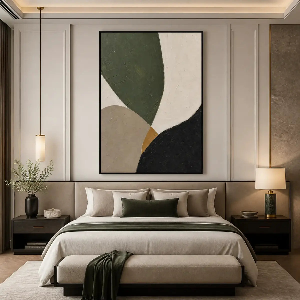 FOREST MUSE: Green Black Organic Abstract