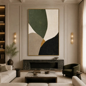 FOREST MUSE: Green Black Organic Abstract