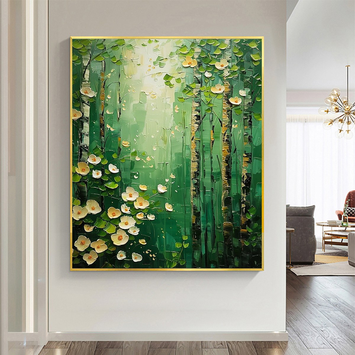 Forest Bloom: Original Impasto Forest Oil Painting - Textured