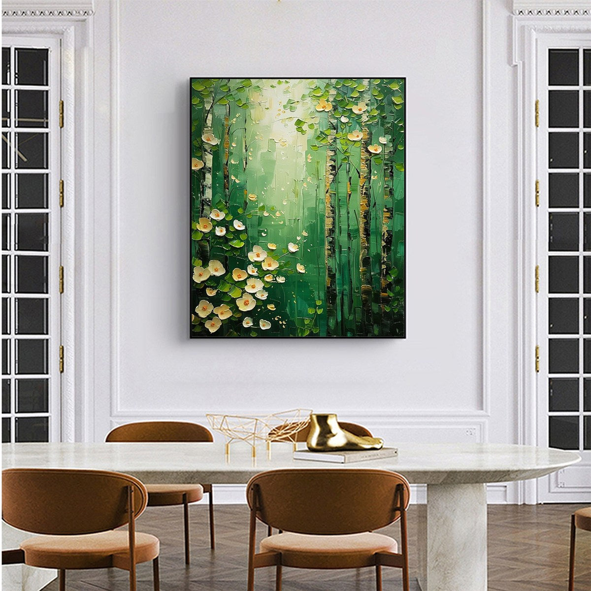 Forest Bloom: Original Impasto Forest Oil Painting - Textured
