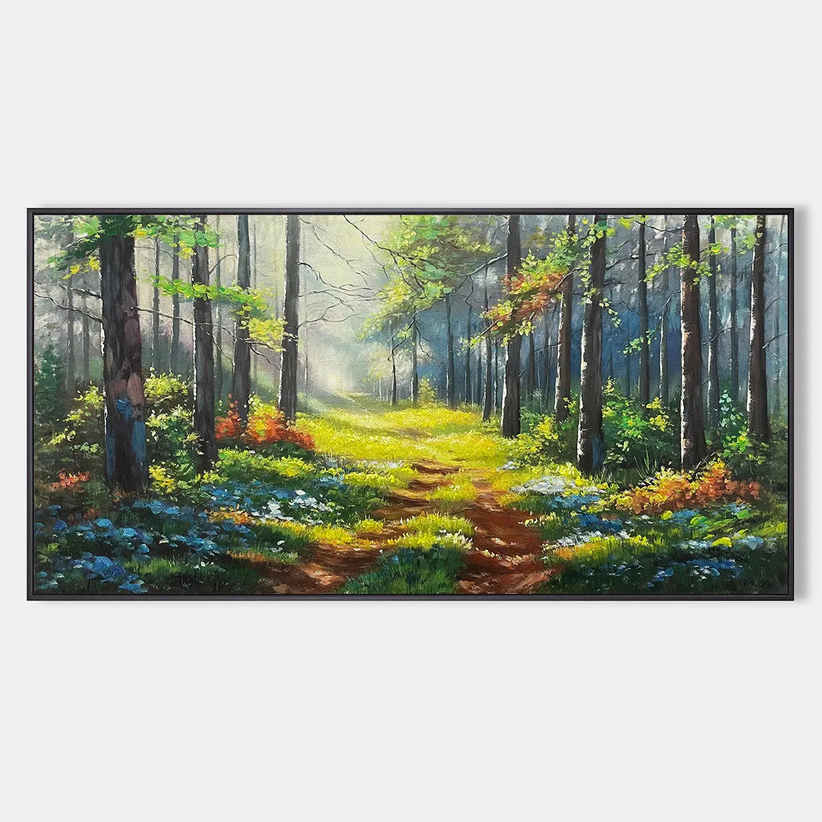 Forest Landscape Painting, Nature Trail, Green, Living Room, Bedroom, Office