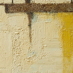FOUNDATION: Wabi-Sabi textured original oil painting in beige, cream, brown.