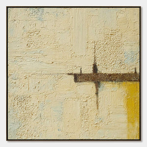 FOUNDATION Wabi-Sabi textured abstract oil painting, handmade modern wall art.