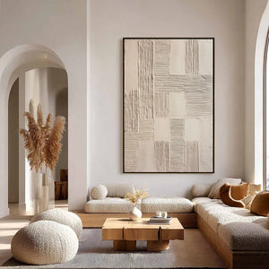 FOUNDATIONS: Textured Minimalist Abstract Painting in Beige