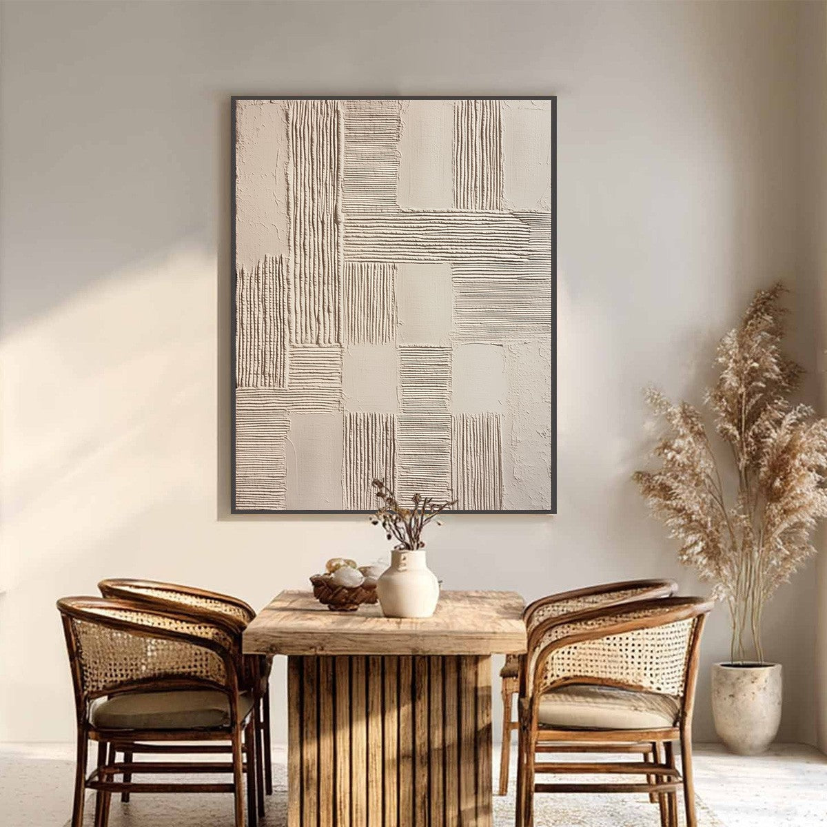 FOUNDATIONS: Textured Minimalist Abstract Painting in Beige