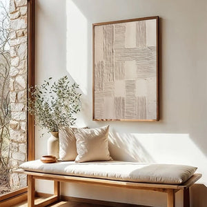 FOUNDATIONS: Textured Minimalist Abstract Painting in Beige