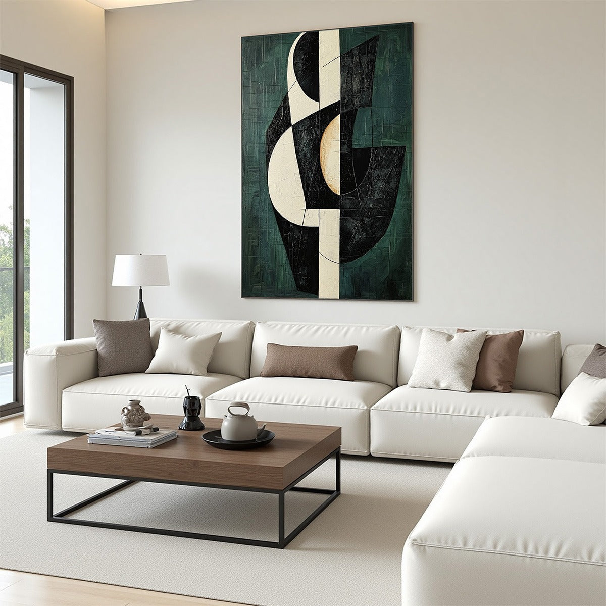 FRAGMENTED FORMS: Textured Geometric Abstract Oil Painting