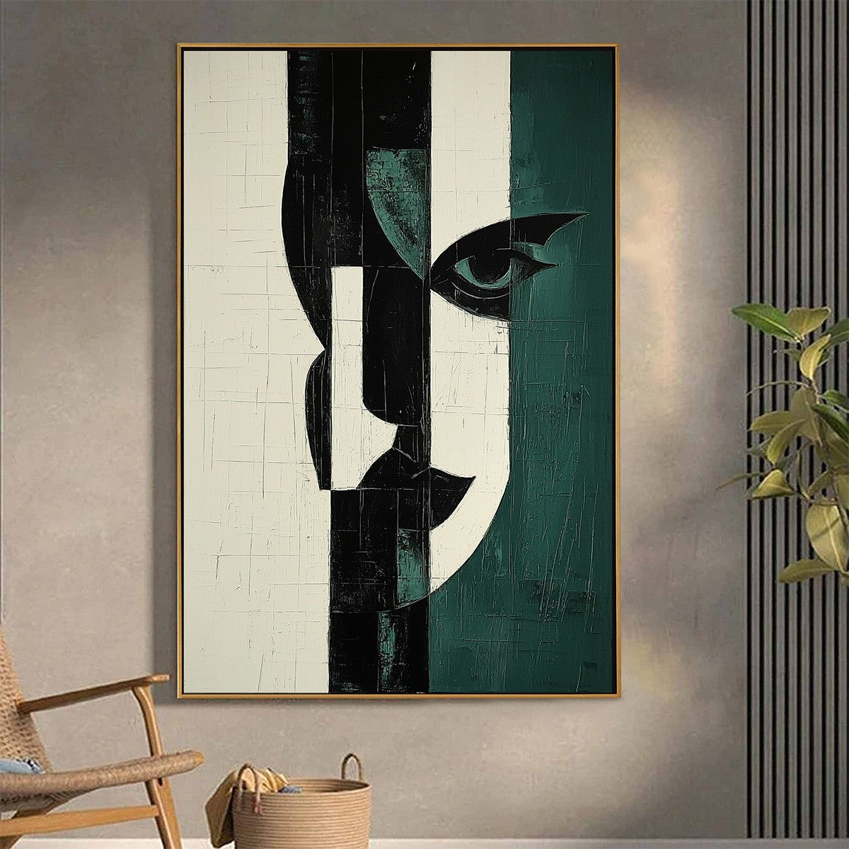 FRAGMENTED GAZE: Textured Abstract Portrait Painting