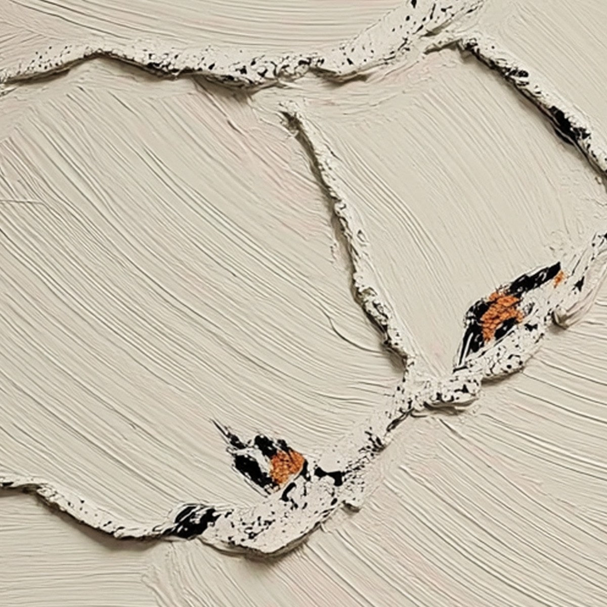 FRAGMENTS OF DAWN: Textured Wabi Sabi Painting of Perched Birds