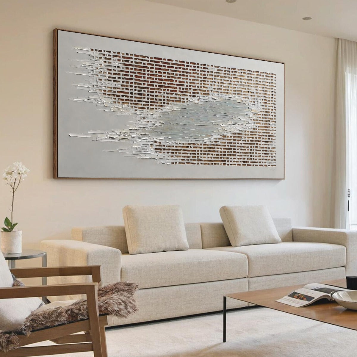 FRAGMENTS OF TIME: Textured Minimalist Architectural Abstract Painting