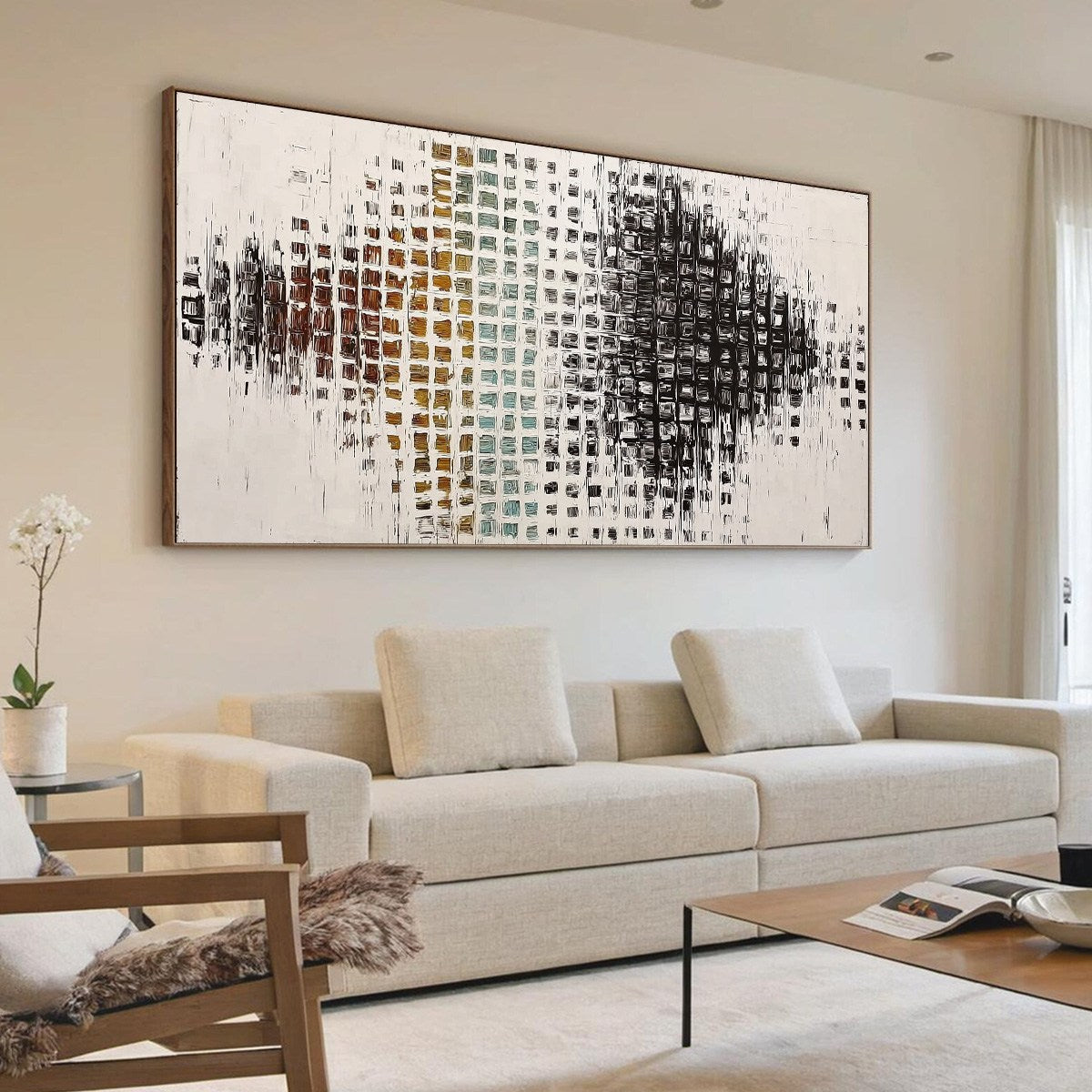 FREQUENCY: Large Textured Wabi Sabi Abstract Painting