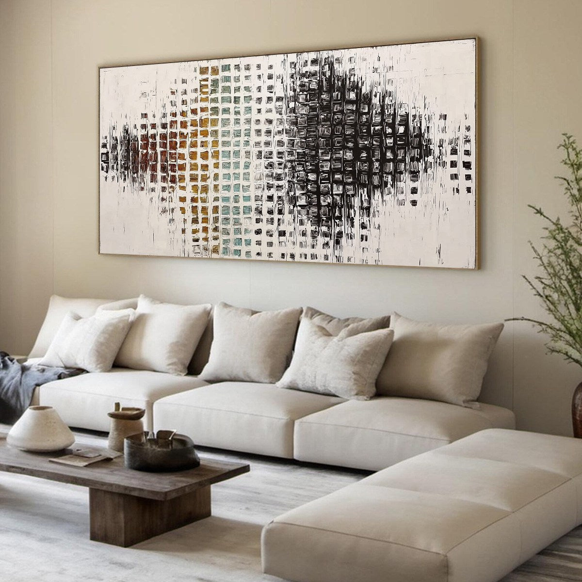 FREQUENCY: Large Textured Wabi Sabi Abstract Painting