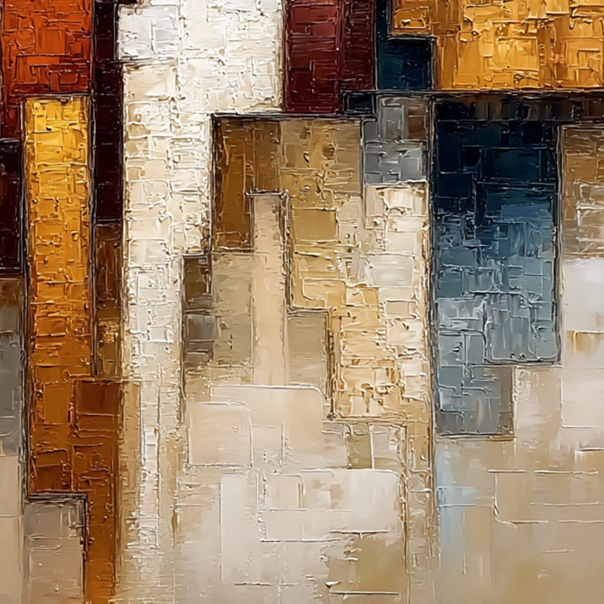 FRONTIER ECHOES: Large Textured Abstract Figurative Palette Knife Painting