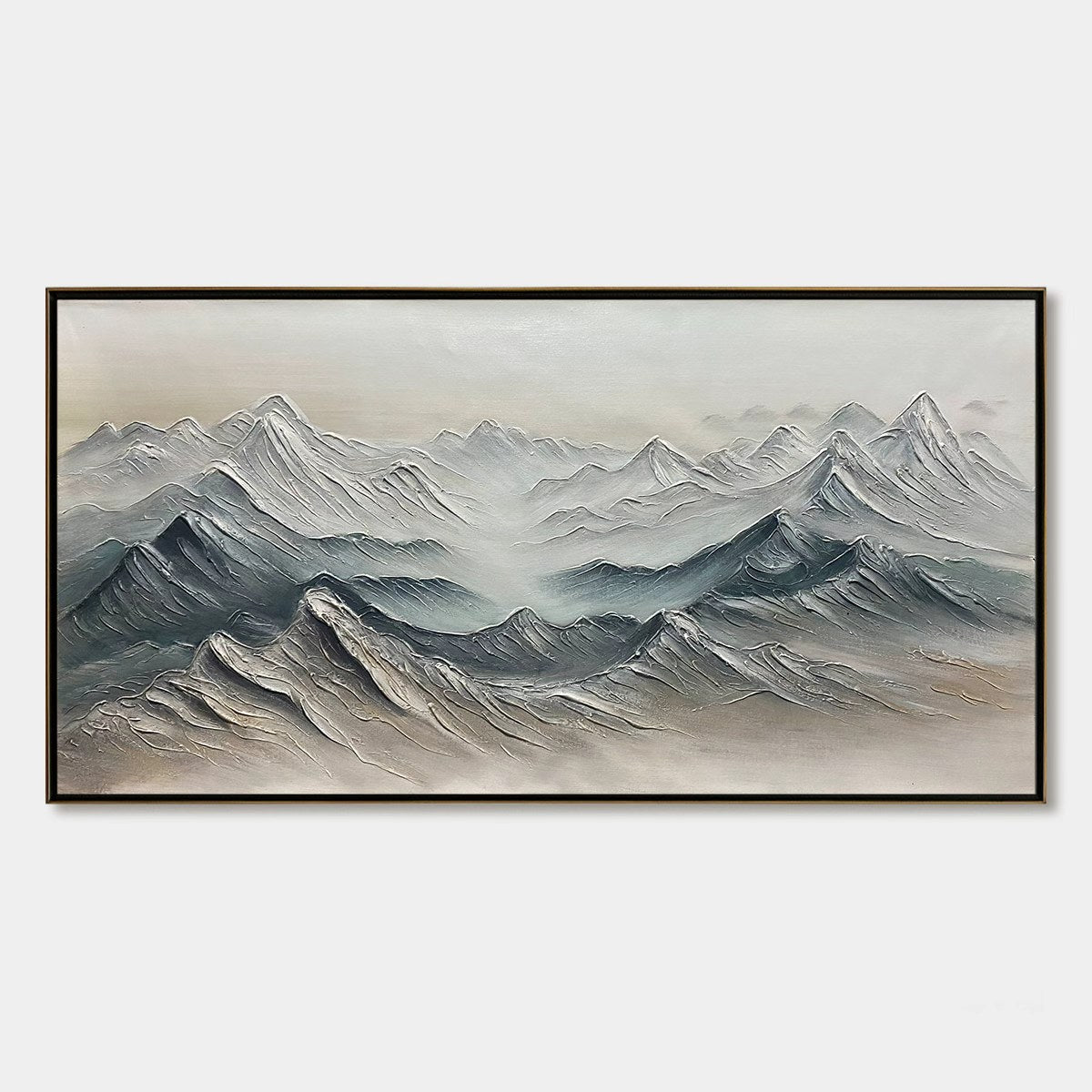 Ready to Ship ｜FROZEN PEAKS: Textured Minimalist Mountain Landscape