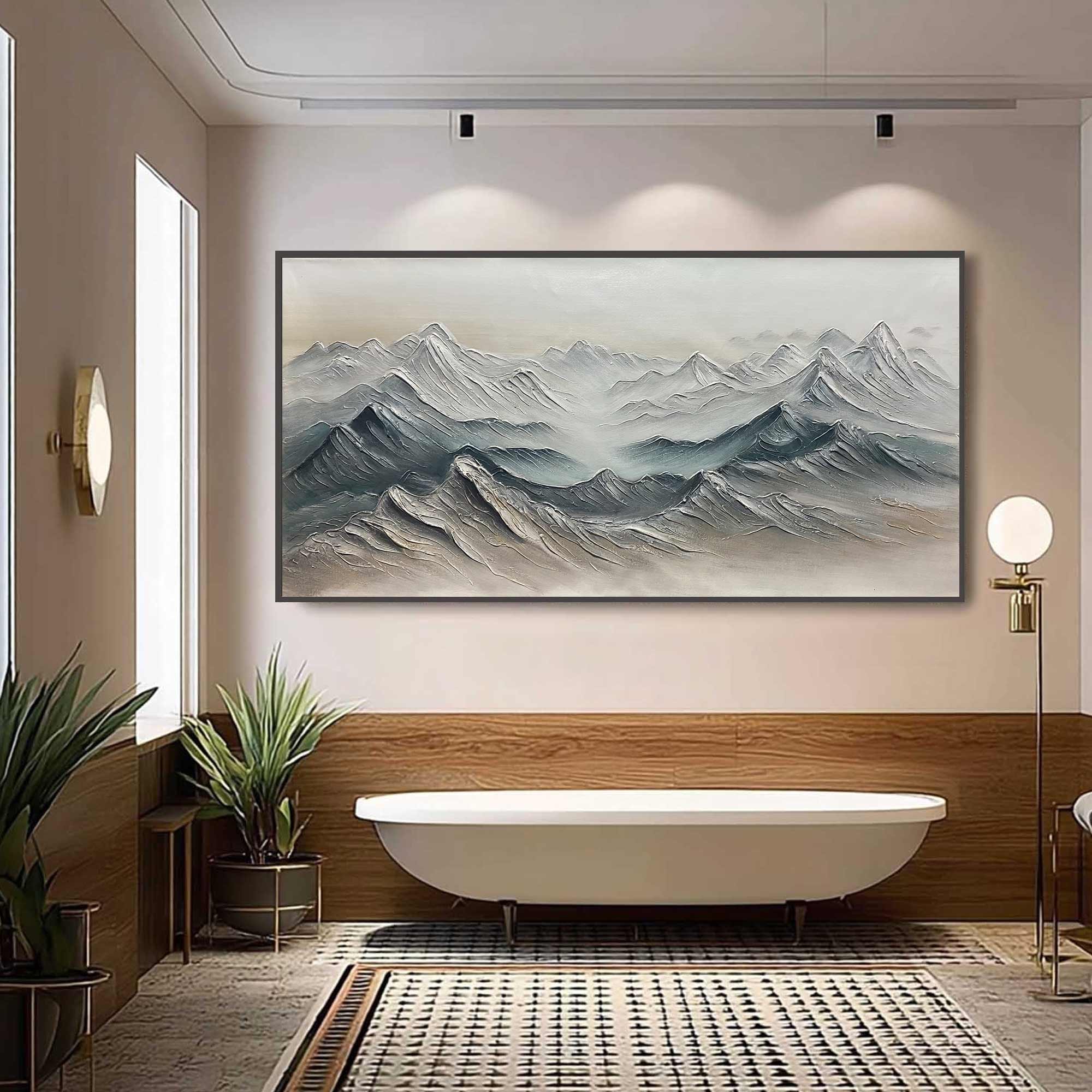 Ready to Ship ｜FROZEN PEAKS: Textured Minimalist Mountain Landscape