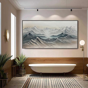 Ready to Ship ｜FROZEN PEAKS: Textured Minimalist Mountain Landscape