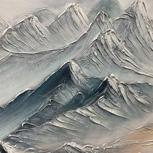 Ready to Ship ｜FROZEN PEAKS: Textured Minimalist Mountain Landscape