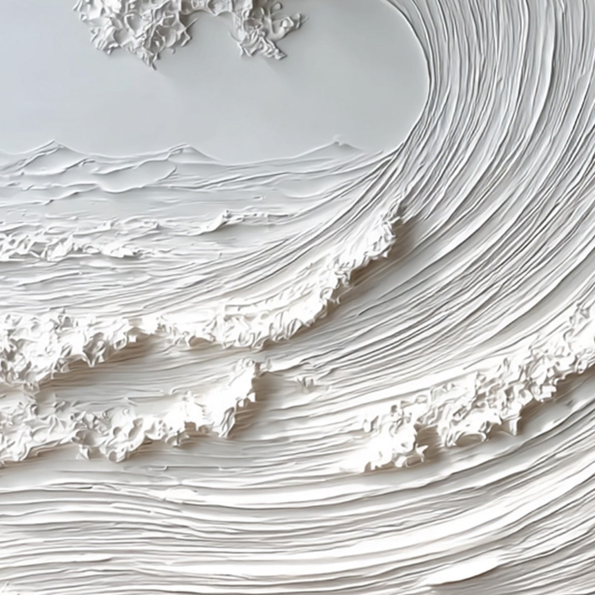 FROZEN MOMENTUM: Textured Impasto Seascape Oil Painting