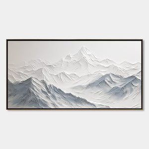 FROZEN PEAKS: Textured Minimalist Mountain Landscape