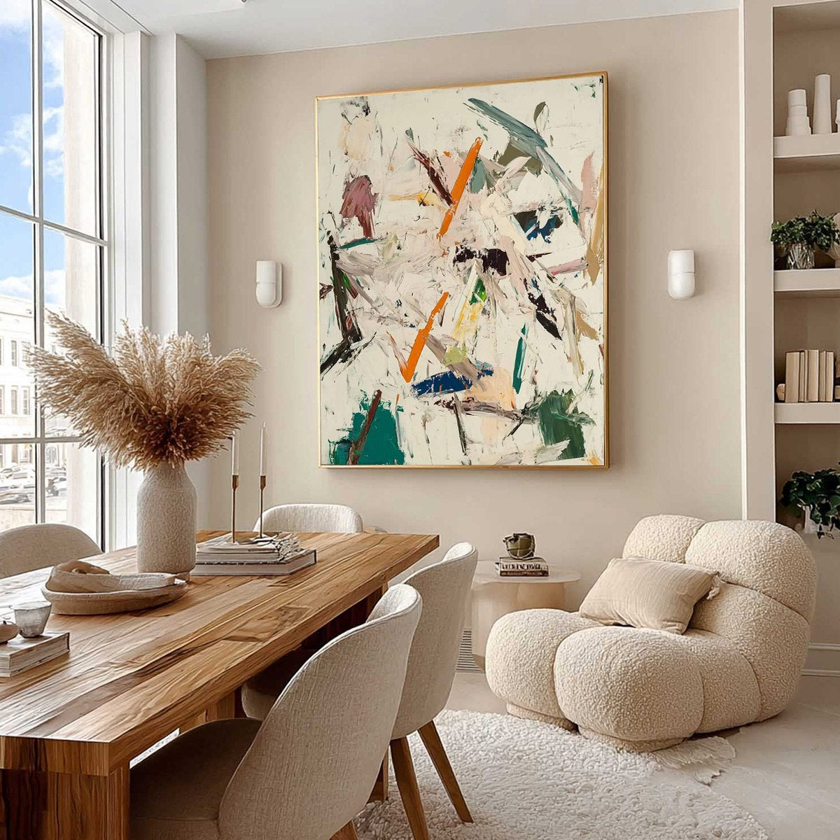 FROZEN RUSH: Textured Abstract Impasto Oil Painting